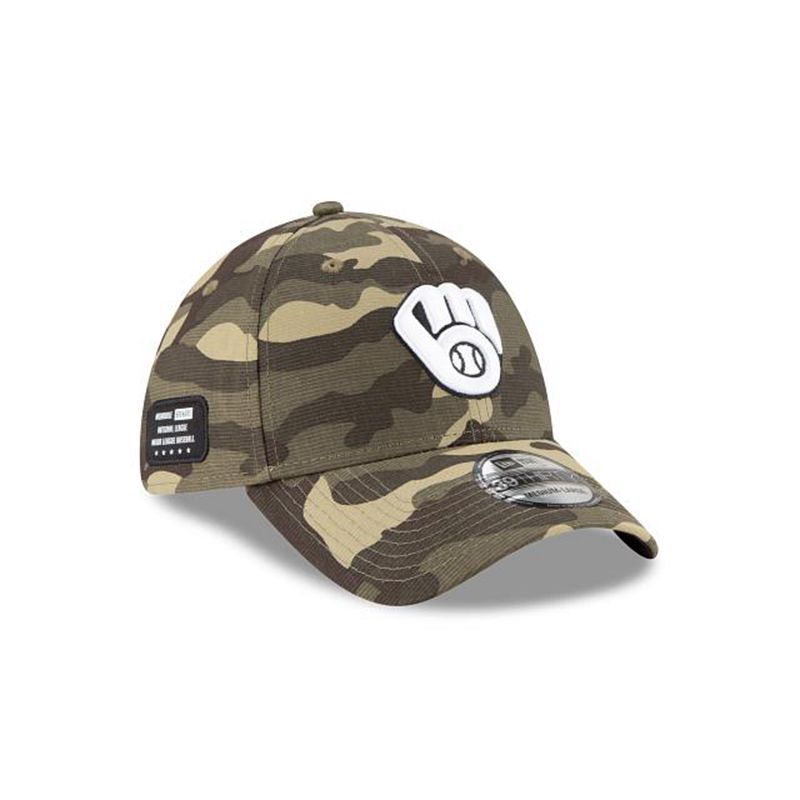 MLB Milwaukee Brewers Armed Forces Weekend 39Thirty Stretch Fit (CEJ0460) - Green New Era Caps